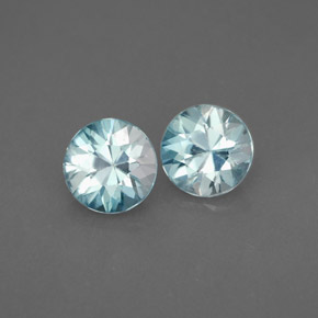 캐럿 천연 블루 지르콘 보석, 라운드 컷, 5.48 mm, VS