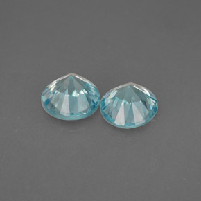 캐럿 천연 블루 지르콘 보석, 라운드 컷, 5.48 mm, VS