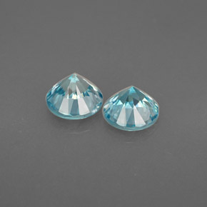 캐럿 천연 블루 지르콘 보석, 라운드 컷, 4.99 mm, VVS-VS