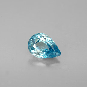 1.59캐럿 천연 블루 지르콘, 배 모양, 7.9×5.6 mm, VVS-VS