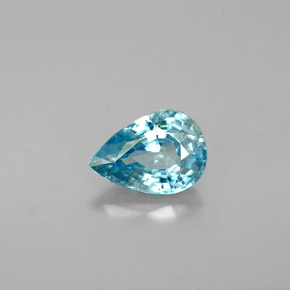 1.45캐럿 천연 블루 지르콘, 배 모양, 8×5.7 mm, VVS-VS