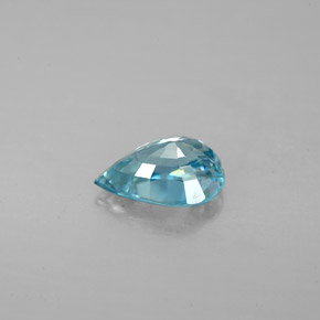 1.45캐럿 천연 블루 지르콘, 배 모양, 8×5.7 mm, VVS-VS