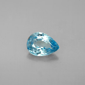 1.51캐럿 천연 블루 지르콘, 배 모양, 7.9×5.7 mm, VS