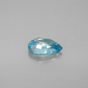 1.51캐럿 천연 블루 지르콘, 배 모양, 7.9×5.7 mm, VS