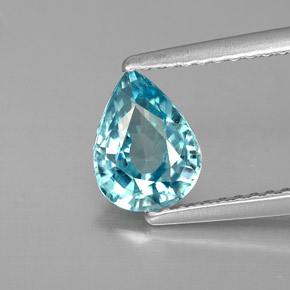 1.41캐럿 천연 블루 지르콘, 배 모양, 7.6×5.8 mm, VVS-VS