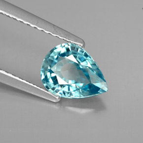 1.41캐럿 천연 블루 지르콘, 배 모양, 7.6×5.8 mm, VVS-VS