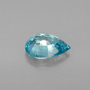 1.41캐럿 천연 블루 지르콘, 배 모양, 7.6×5.8 mm, VVS-VS