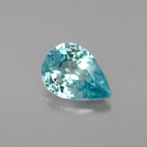 1.46캐럿 천연 블루 지르콘, 배 모양, 7.9×5.7 mm, VVS
