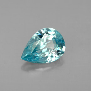 1.46캐럿 천연 블루 지르콘, 배 모양, 7.9×5.7 mm, VVS