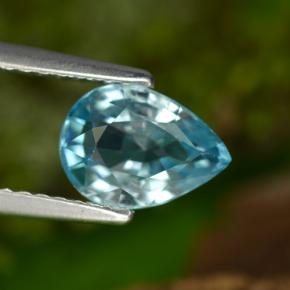 1.63캐럿 천연 블루 지르콘, 배 모양, 8×5.7 mm, VVS-VS