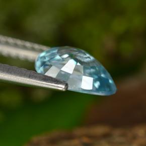 1.63캐럿 천연 블루 지르콘, 배 모양, 8×5.7 mm, VVS-VS