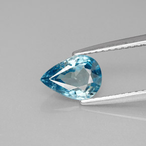 1.45캐럿 천연 블루 지르콘, 배 모양, 8×5.8 mm, VS