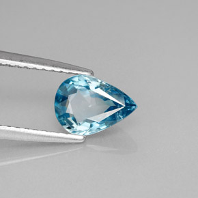 1.45캐럿 천연 블루 지르콘, 배 모양, 8×5.8 mm, VS