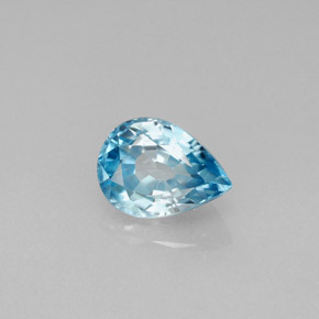 1.96캐럿 천연 블루 지르콘, 배 모양, 8.1×5.9 mm, VVS-VS