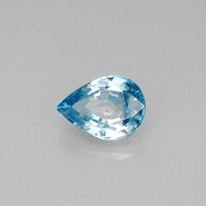 1.96캐럿 천연 블루 지르콘, 배 모양, 8.1×5.9 mm, VVS-VS