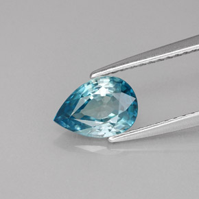 1.45캐럿 천연 블루 지르콘, 배 모양, 8.1×5.7 mm, VVS