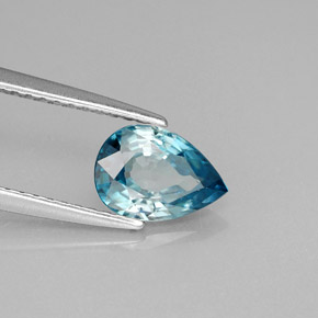 1.45캐럿 천연 블루 지르콘, 배 모양, 8.1×5.7 mm, VVS