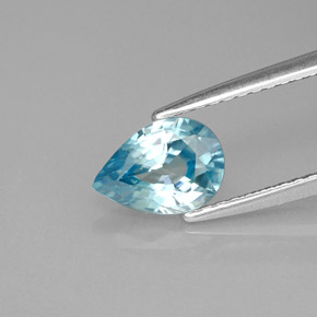 1.39캐럿 천연 블루 지르콘, 배 모양, 7.9×5.6 mm, VS