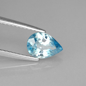 1.39캐럿 천연 블루 지르콘, 배 모양, 7.9×5.6 mm, VS