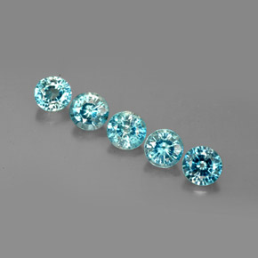 캐럿 천연 블루 지르콘 보석, 라운드 컷, 4.60 mm, VS