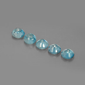 캐럿 천연 블루 지르콘 보석, 라운드 컷, 4.60 mm, VS
