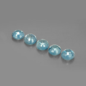 캐럿 천연 블루 지르콘 보석, 라운드 컷, 4.60 mm, VS