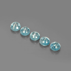 캐럿 천연 블루 지르콘 보석, 라운드 컷, 4.23 mm, VS