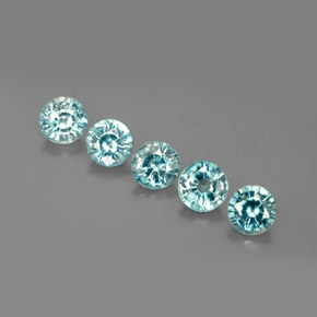 캐럿 천연 블루 지르콘 보석, 라운드 컷, 4.75 mm, VS