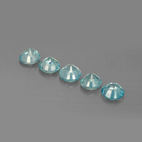 캐럿 천연 블루 지르콘 보석, 라운드 컷, 4.75 mm, VS