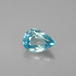 1.71캐럿 천연 블루 지르콘, 배 모양, 8×5.7 mm, VVS-VS
