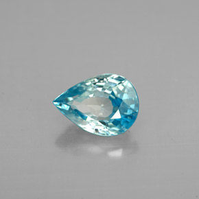 1.71캐럿 천연 블루 지르콘, 배 모양, 8×5.7 mm, VVS-VS