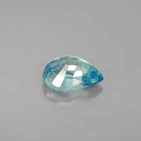 1.71캐럿 천연 블루 지르콘, 배 모양, 8×5.7 mm, VVS-VS
