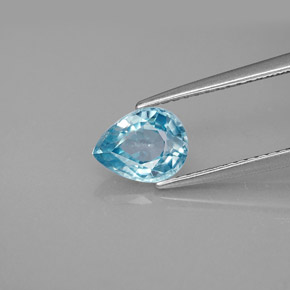 1.55캐럿 천연 블루 지르콘, 배 모양, 7.7×5.9 mm, VS