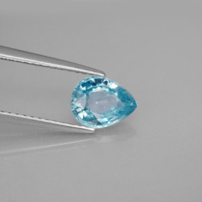 1.55캐럿 천연 블루 지르콘, 배 모양, 7.7×5.9 mm, VS