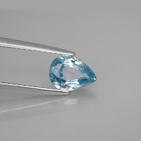 1.45캐럿 천연 블루 지르콘, 배 모양, 7.8×5.8 mm, VVS-VS