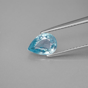 1.64캐럿 천연 블루 지르콘, 배 모양, 8×5.8 mm, VVS