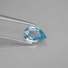 1.64캐럿 천연 블루 지르콘, 배 모양, 8×5.8 mm, VVS