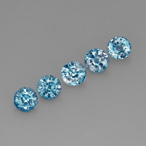 캐럿 천연 블루 지르콘 보석, 라운드 컷, 4.57 mm, VS