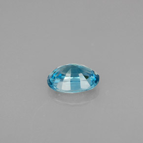 1.23캐럿 천연 블루 지르콘, 타원형 컷, 6.9×5 mm, VVS-VS