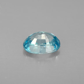 1.41캐럿 천연 블루 지르콘, 타원형 컷, 7.1×5.1 mm, VVS-VS