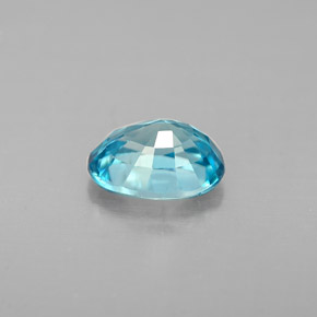 1.37캐럿 천연 블루 지르콘, 타원형 컷, 7.1×5.1 mm, VS