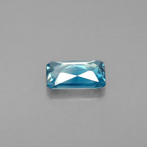 1.04캐럿 천연 블루 지르콘, 에메랄드 컷, 7×4.9 mm, VVS-VS