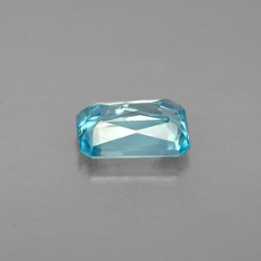 1.45캐럿 천연 블루 지르콘, 에메랄드 컷, 7.1×5.2 mm, VS