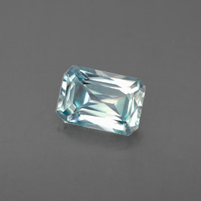 1.40캐럿 천연 블루 지르콘, 에메랄드 컷, 7.1×5 mm, VVS-VS