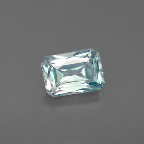 1.40캐럿 천연 블루 지르콘, 에메랄드 컷, 7.1×5 mm, VVS-VS