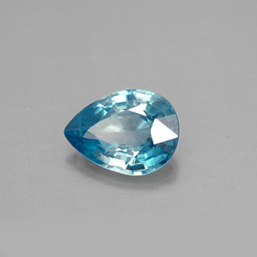 1.45캐럿 천연 블루 지르콘, 배 모양, 8×5.9 mm, VVS