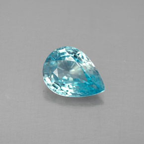 1.53캐럿 천연 블루 지르콘, 배 모양, 8.1×6 mm, VVS