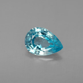 1.34캐럿 천연 블루 지르콘, 배 모양, 8.1×5.7 mm, VVS