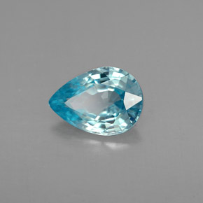 1.34캐럿 천연 블루 지르콘, 배 모양, 8.1×5.7 mm, VVS