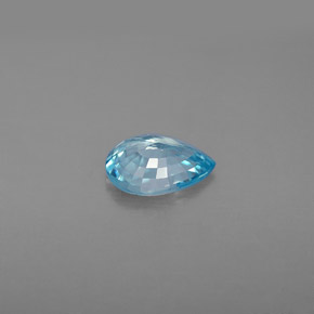 1.29캐럿 천연 블루 지르콘, 배 모양, 7.9×5.8 mm, VVS-VS